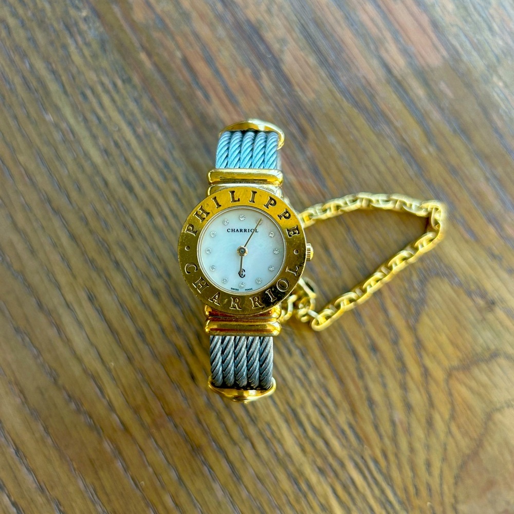 Philippe Chariol St Tropez Mother of Pearl Diamond  Two Tone Ladies Watch